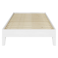 Nix White Solid Wood Platform Bed, Twin