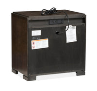 Magnussen Home Rowan Espresso King Upholstered Panel Bed With Nightstand