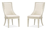 Magnussen Home Newport Alabaster Extendable Rectangular Dining Table With 4 Side Chairs And 2 Arm Chairs
