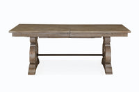 Magnussen Home Tinley Park Dove Tail Grey Extendable Rectangular Dining Table With 2 Benches Server And Dining Cabinet