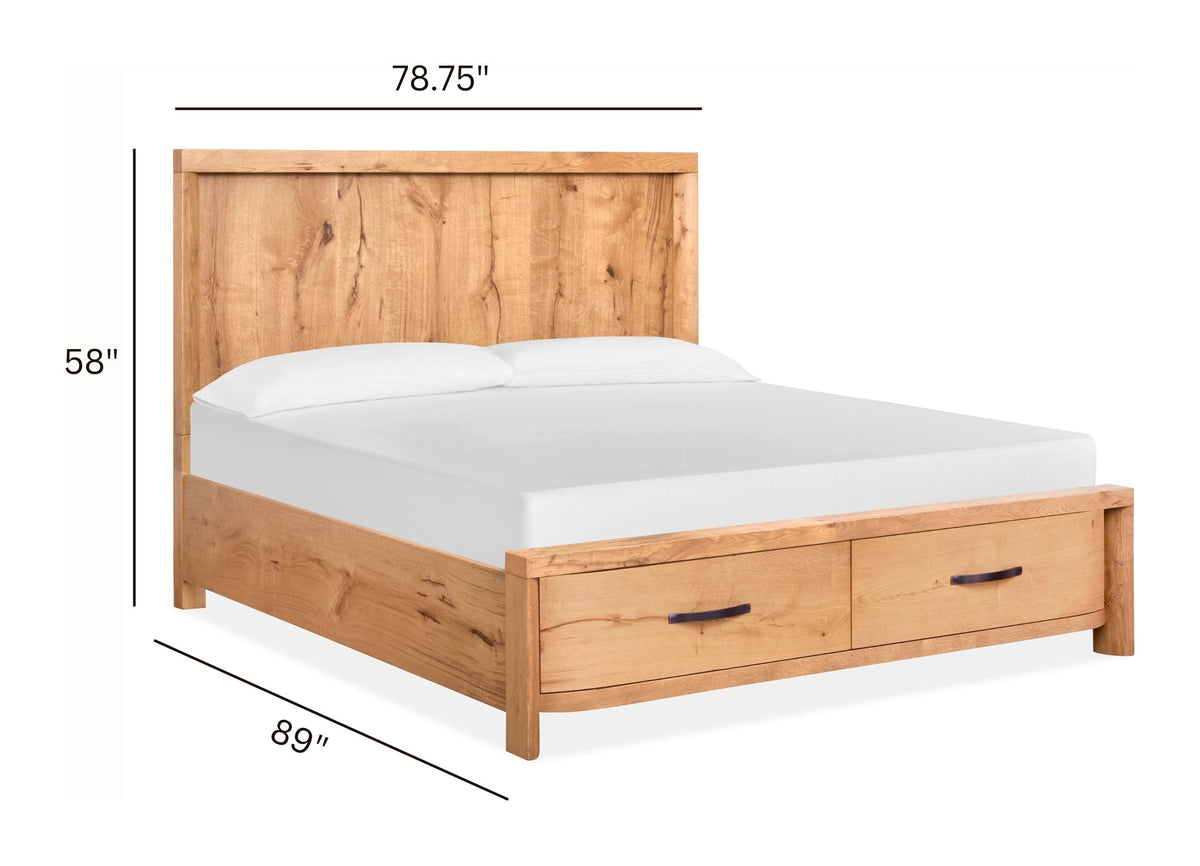 Magnussen Home Laramie Honey Wheat King Panel Storage Bed