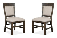 Magnussen Home Bellamy Peppercorn Extendable Rectangular Dining Table With 2 Benches 2 Upholstered Side Chairs And Server
