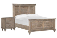 Magnussen Home Lancaster Dovetail Grey King Shutter Panel Bed With Nighstand