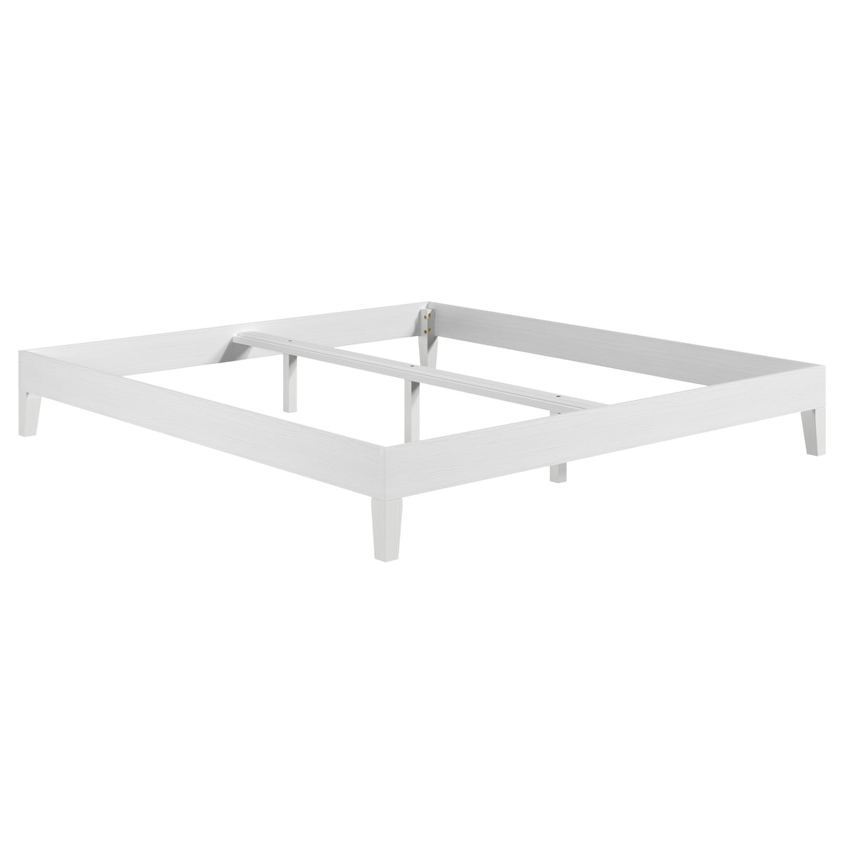Nix Solid Wood King Platform Bed, White