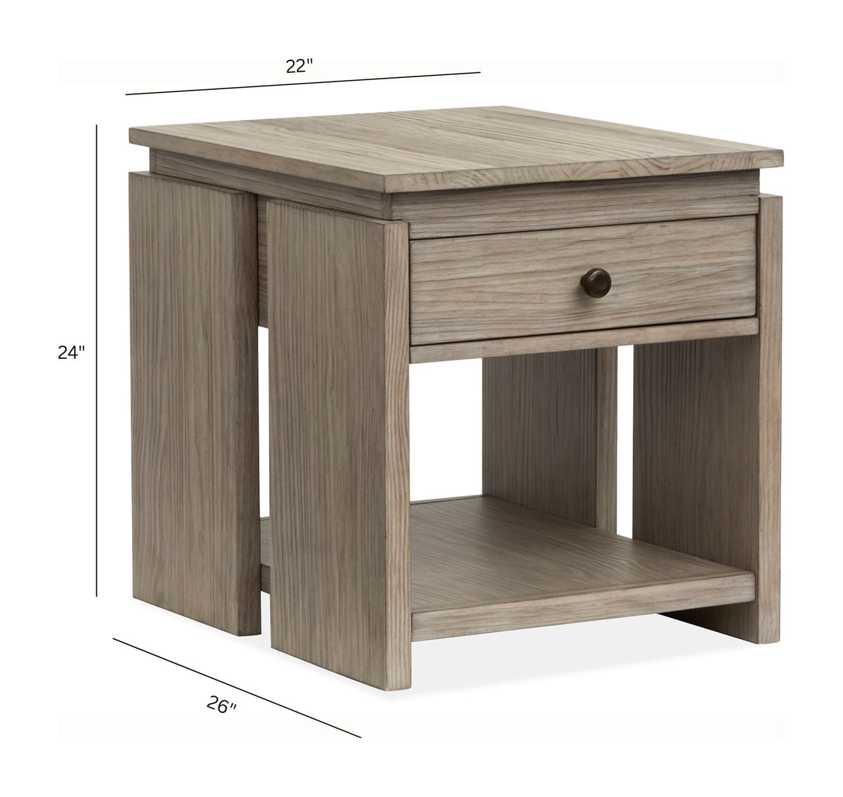 Magnussen Home Conrad Stone Harbor Grey Rectangular Lift Top Storage Cocktail Table With 2 End Table And Sofa Table
